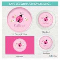 Sweet Pink Lady Bug Kids Placemat