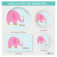 Sweet Pink Elephant Kids Placemat