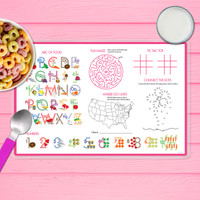 Swimming Pink Turtle Kids Placemat