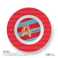 Brilliant Initial Red Kids Bowl