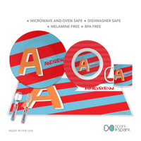 Brilliant Initial Red Kids Bowl