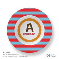 Fun Initials Red Kids Bowl