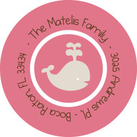 Play Baby Whale Pink Fun Address Labels