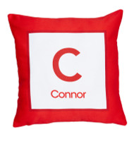 A Linen Red Letter Kids Pillows