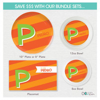 Brilliant Initial Orange Kids Placemat
