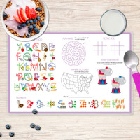A Shiny Purple Letter Kids Placemat