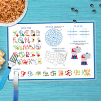 A Linen Blue Letter Kids Placemat