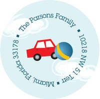 Kid Address Labels Boy On A Stroller