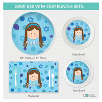 Hanukkah Joy Girl Kids Placemat