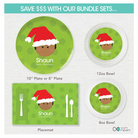 Santa's Hat Boy Kids Placemat