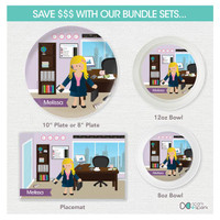 A Girl Crunching Numbers Kids Placemat