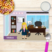 A Girl Crunching Numbers Kids Placemat