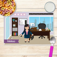 A Girl Crunching Numbers Kids Placemat
