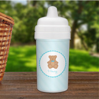 Cute Blue Teddy Bear Sippy Cups