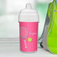 Pink Tennis Fan Sippy Cup for Milk