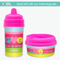 Peace & Love Personalized Baby Sippy Cups
