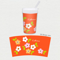 Preppy Flowers Orange Toddler Cup