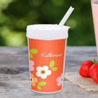 Preppy Flowers-Orange Custom Kids Cups