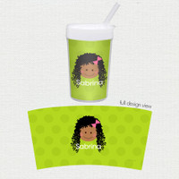 Just Like Me Girl Green Toddler Cup