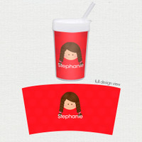 Just Like Me Girl Red Toddler Cup