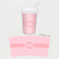 Initials on Chevron Toddler Cup