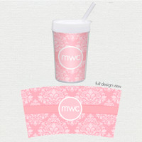 Pink Sweet Damask Toddler Cup