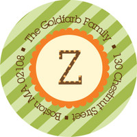 Baby Address Labels Big Bold Letter Orange