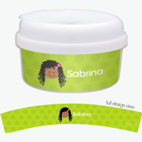 Just Like Me Girl Green Personalized Snack Bowl