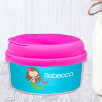 Cute Brunette Mermaid Custom Snack Bowl