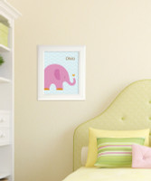 Sweet Pink Elephant Kids Wall Art