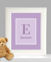 A Shiny Purple Letter Kids Wall Art