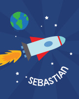 Rocket on the Sky Kids Wall Art