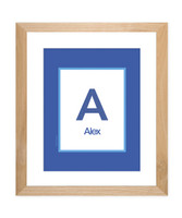 A Linen Blue Letter Kids Wall Art