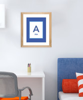 A Linen Blue Letter Kids Wall Art