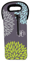 Pom Pom Flowers Grey Wine Tote