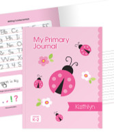 Sweet Pink Lady Bug Personalized Primary Journal
