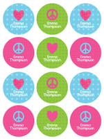 Love & Peace Waterproof Labels for Kids (Set of 48)