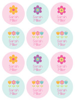 Sweet Little Blooms Waterproof Labels for Kids (Set of 48)