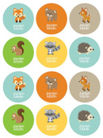 Cute Forest Animals Waterproof Labels for Kids (Set of 48)