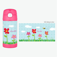 Spring Flowers Personalized Kids Thermos