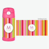 Bold And Fun Stripes Personalized Thermos For Kids