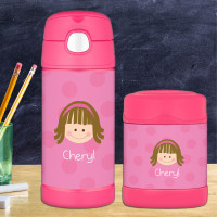 Pink Just Like Me Personalized Thermos For Kids