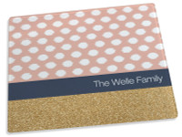 Gold Bar with Pink Spots Cutting Board