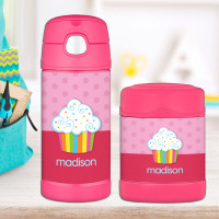 Rainbow Cupcake Personalized Thermos For Kids