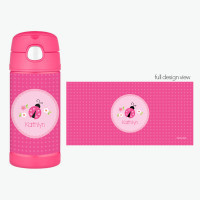 Sweet Pink Lady Bug Thermos Bottle