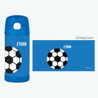 Soccer Fan Blue Thermos Bottle