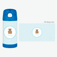 Cute Blue Teddy Bear Thermos Bottle