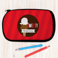 Sweet And Yummy Ice Cream Cone Personalized Pencil Case For Kids