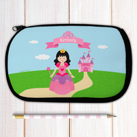 Black Hair Sweet Little Princess Pencil Case