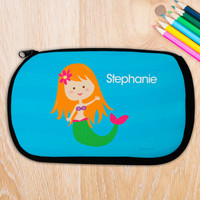 Red Hair Cute Mermaid Pencil Case